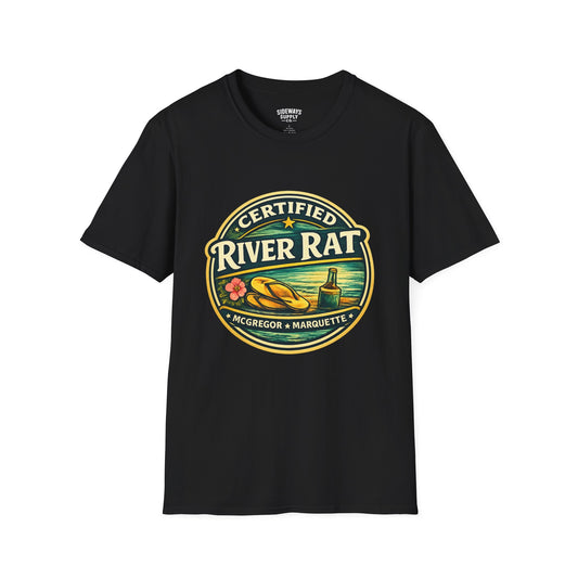 Certified River Rat T-Shirt — Kayak & Fishing Outdoor Tee (McGregor • Marquette)