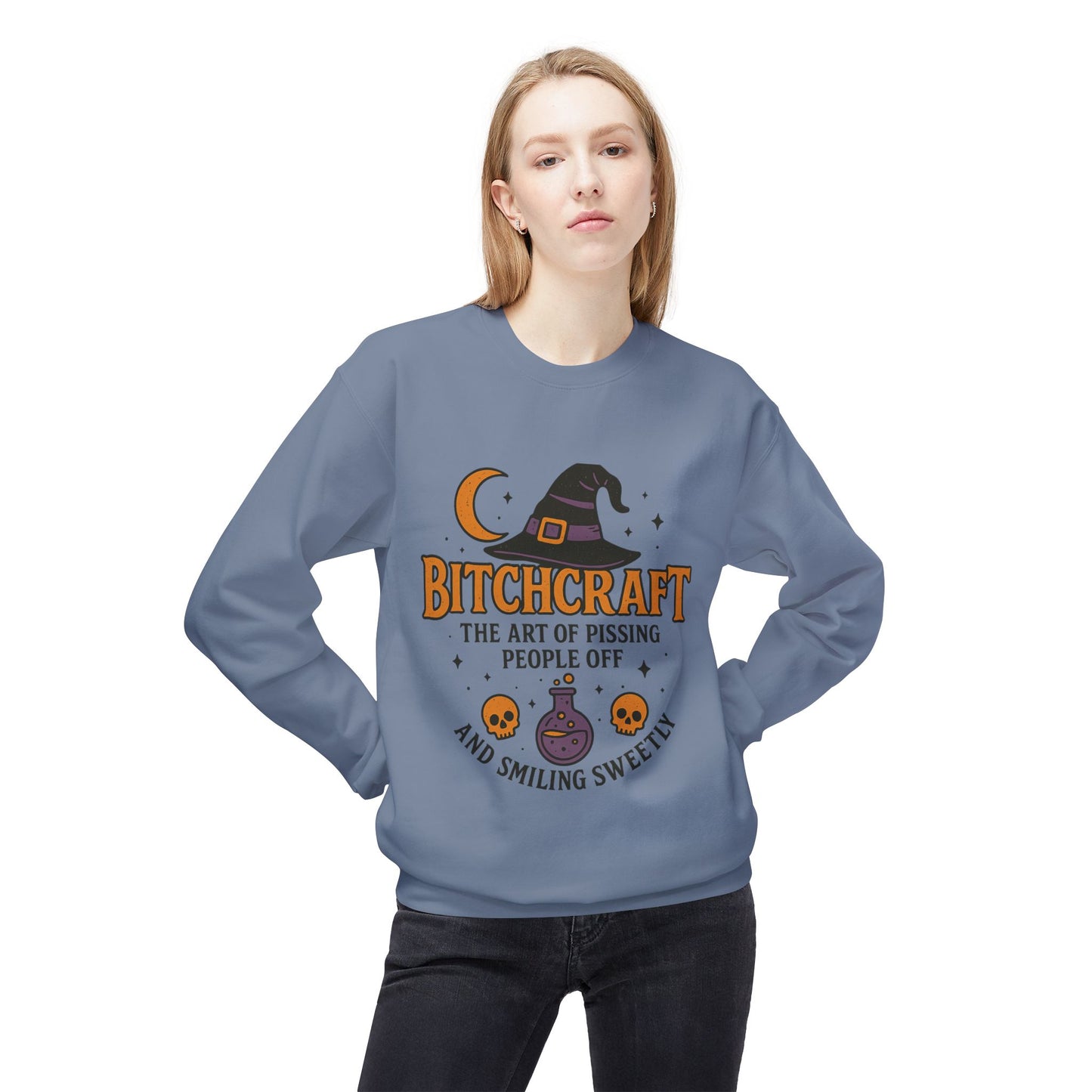 Bitchcraft Fleece Sweatshirt, Witchy Halloween Apparel