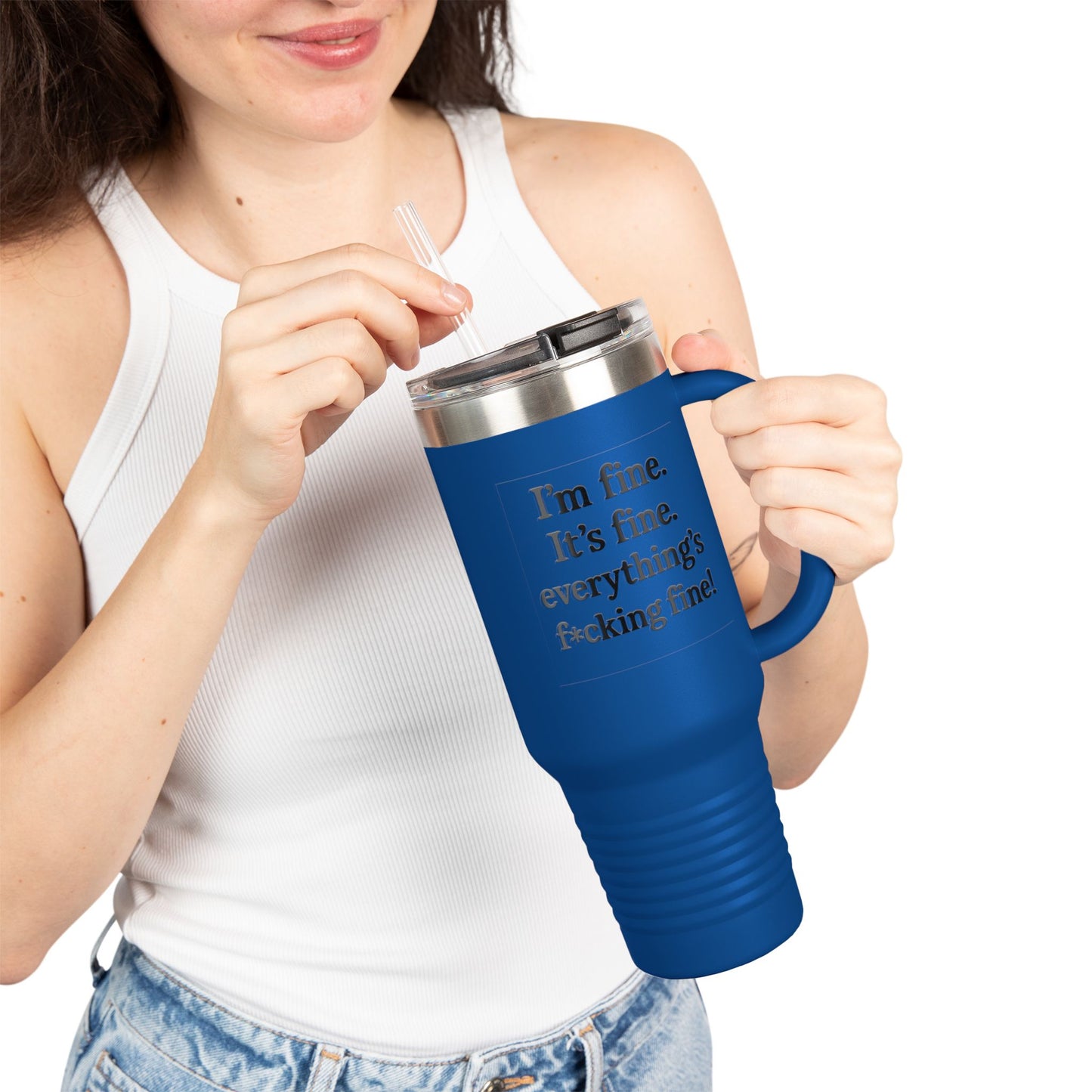 “Everything's Fine” 40oz Insulated Travel Mug – Swearwear Edition