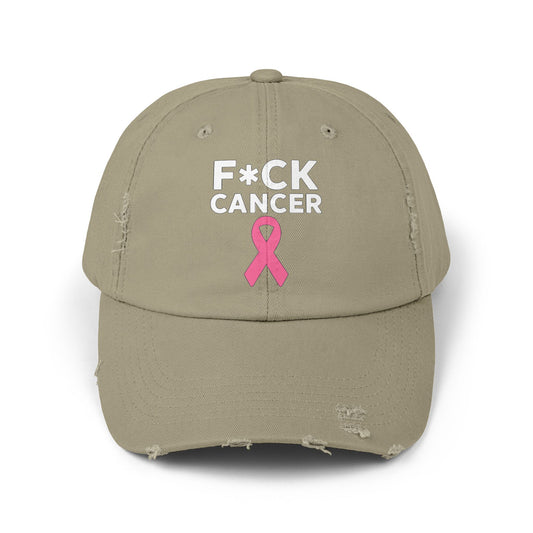 Unisex Distressed “F*ck Cancer” Cap