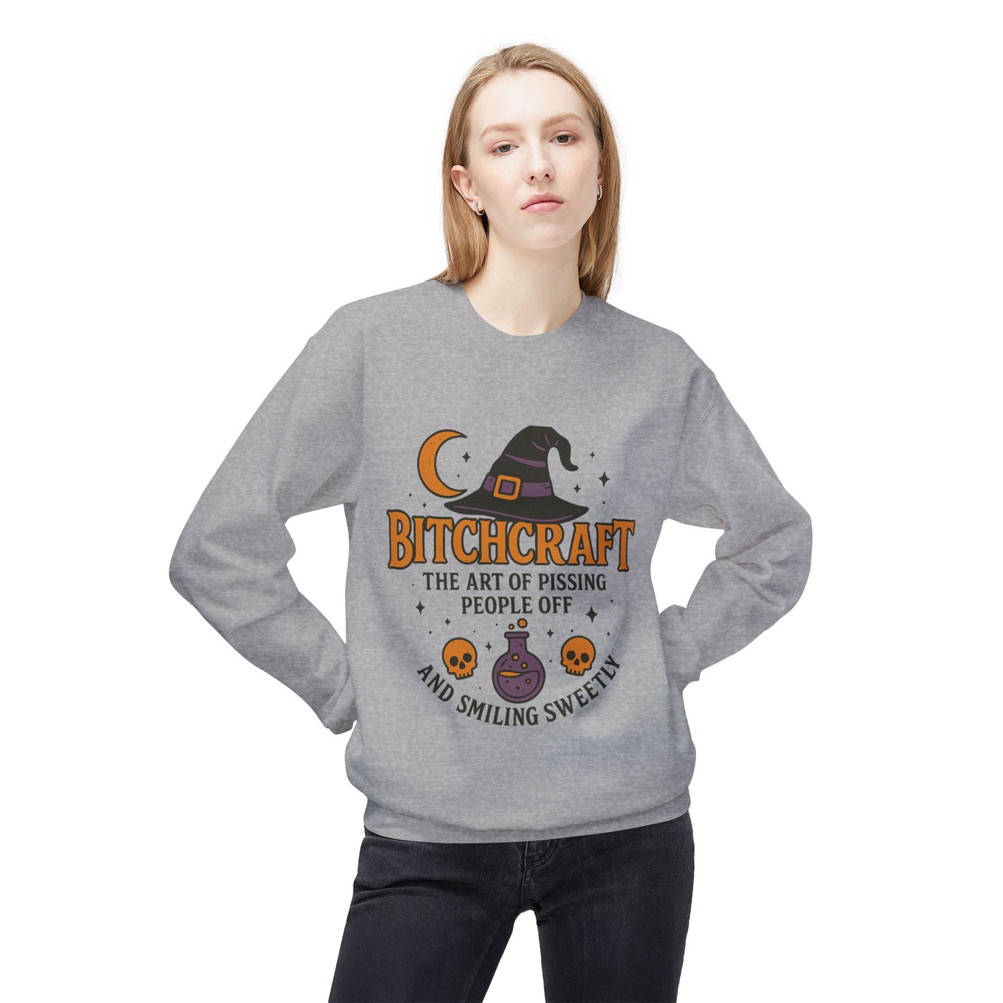 Bitchcraft Fleece Sweatshirt, Witchy Halloween Apparel