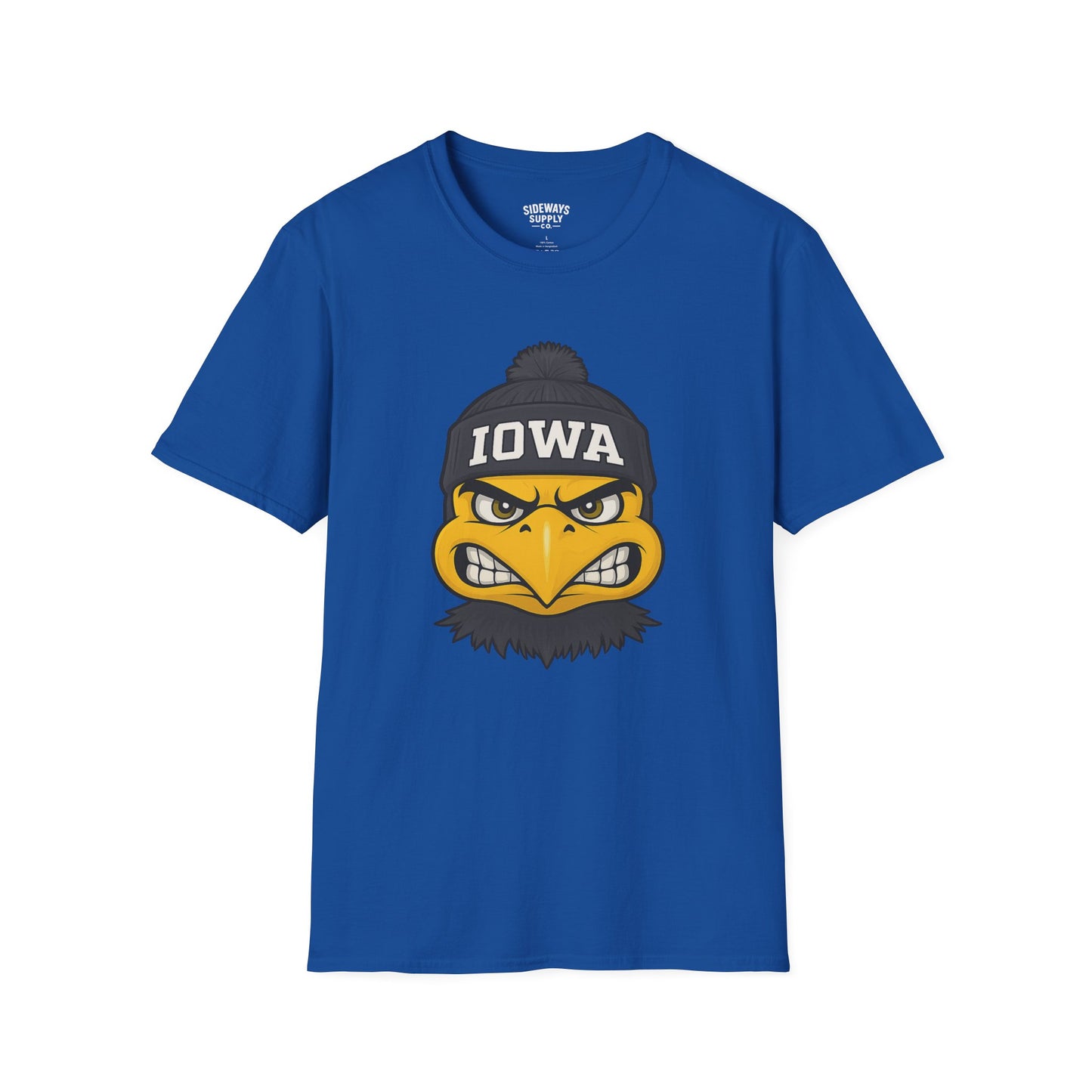 Iowa Hawkeye Beanie Mascot T-Shirt — Angry Bird College Fan Tee