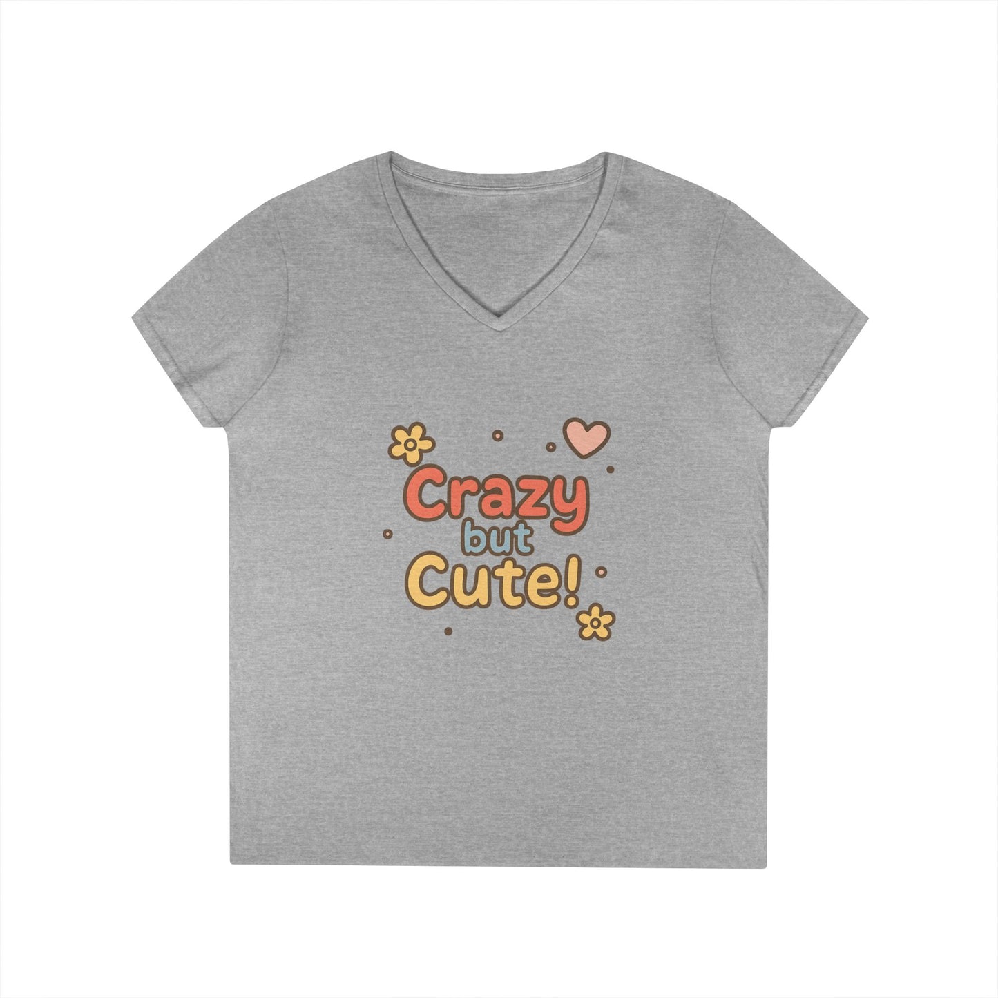 Crazy but Cute!” V-Neck T-shirt