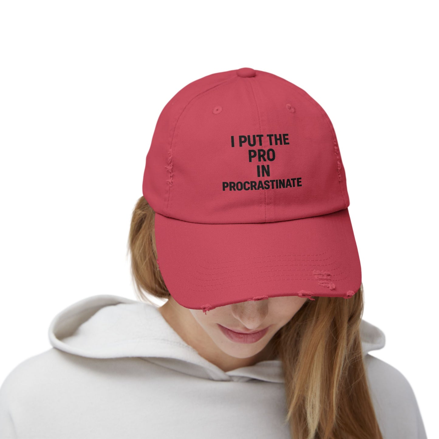 I Put the Pro in Procrastinate – Unisex Distressed Hat