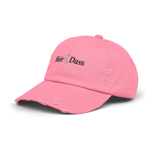 Unisex Pink Distressed Cap