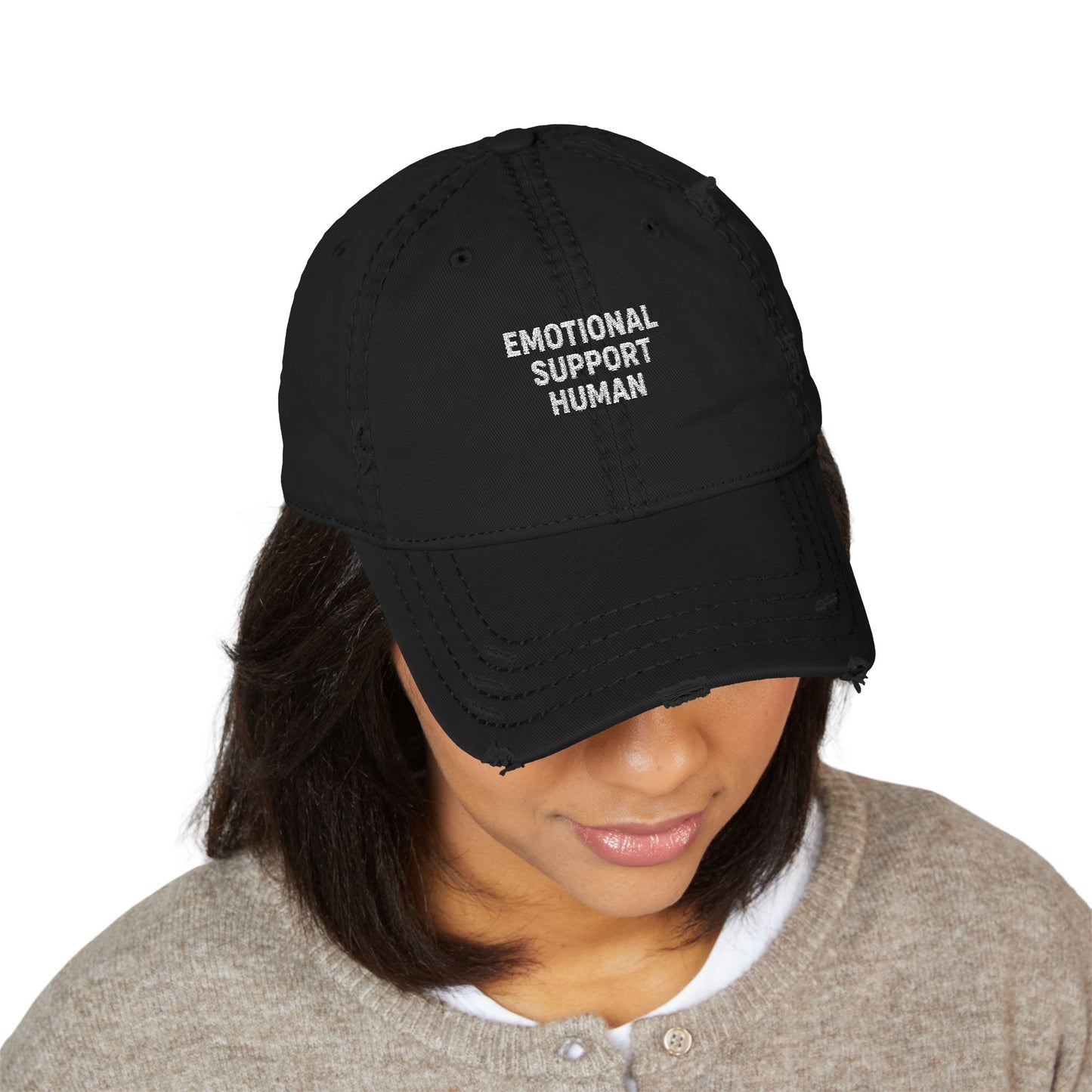 Emotional Support Dad Hat, Distressed Cap