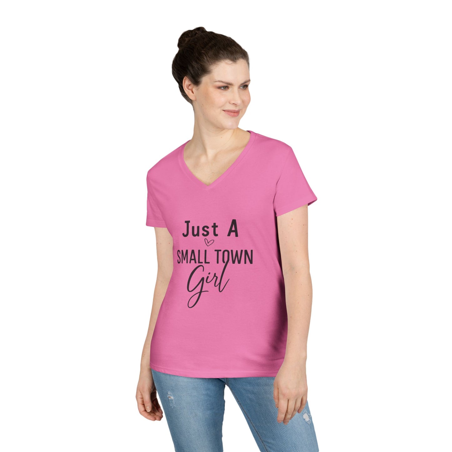 Just a Small Town Girl | V-Neck T-Shirt Rooted in charm. Ready for anything. 🌾