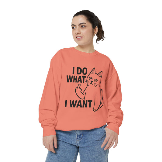 I Do What I Want Cat Sweatshirt Defiant. Furry. Fabulous.