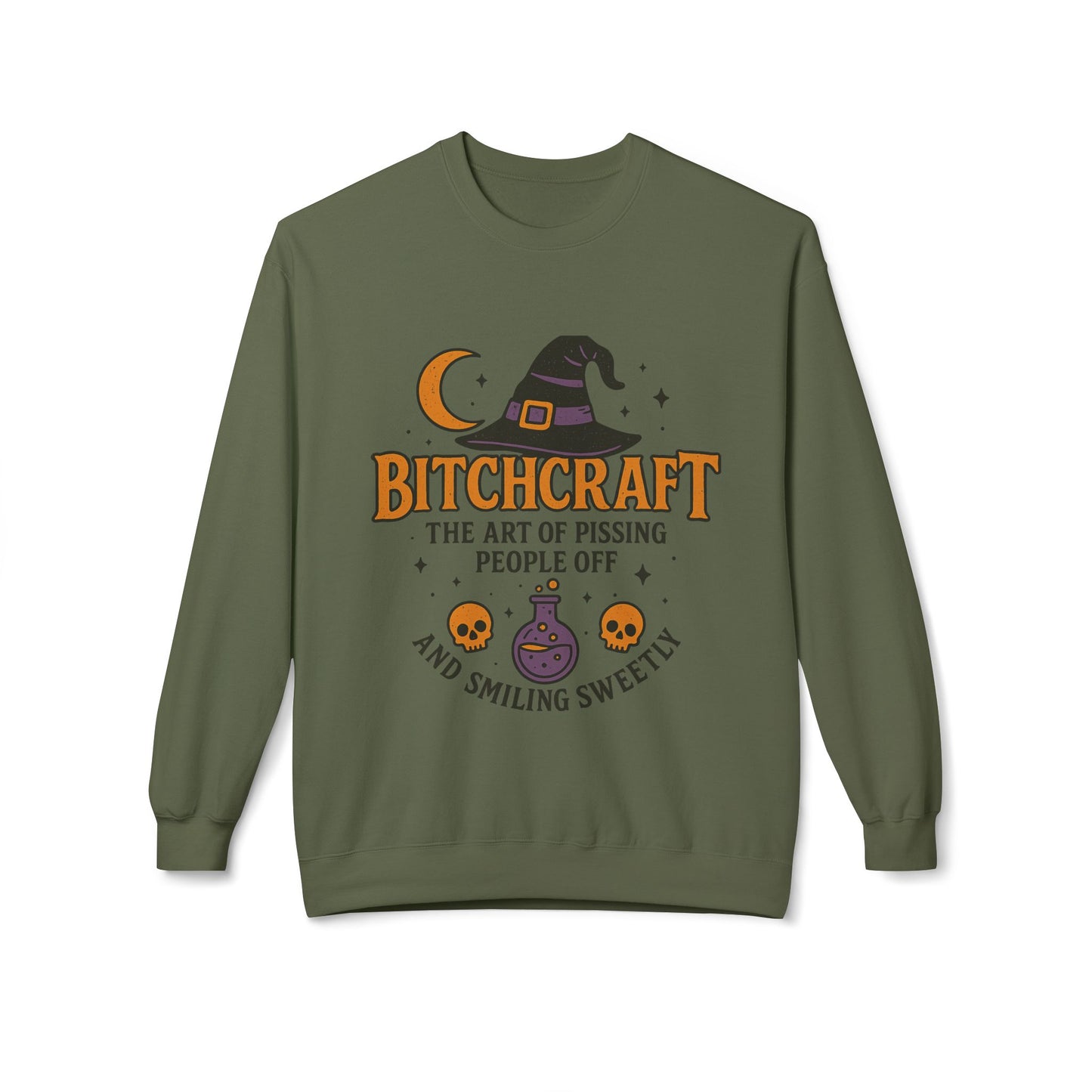 Bitchcraft Fleece Sweatshirt, Witchy Halloween Apparel