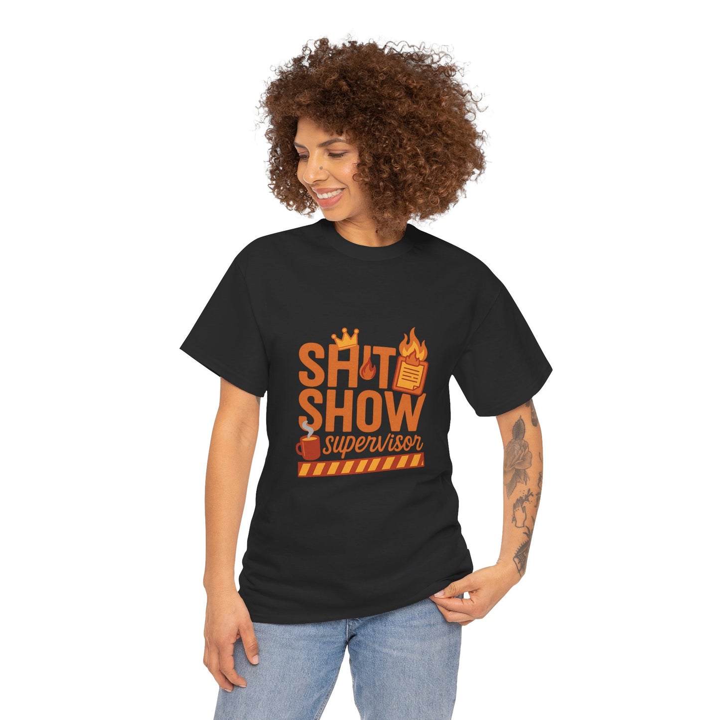 Sh*t Show Supervisor Unisex Cotton T-Shirt, Funny Supervisor Tee, Unisex Humor Shirt