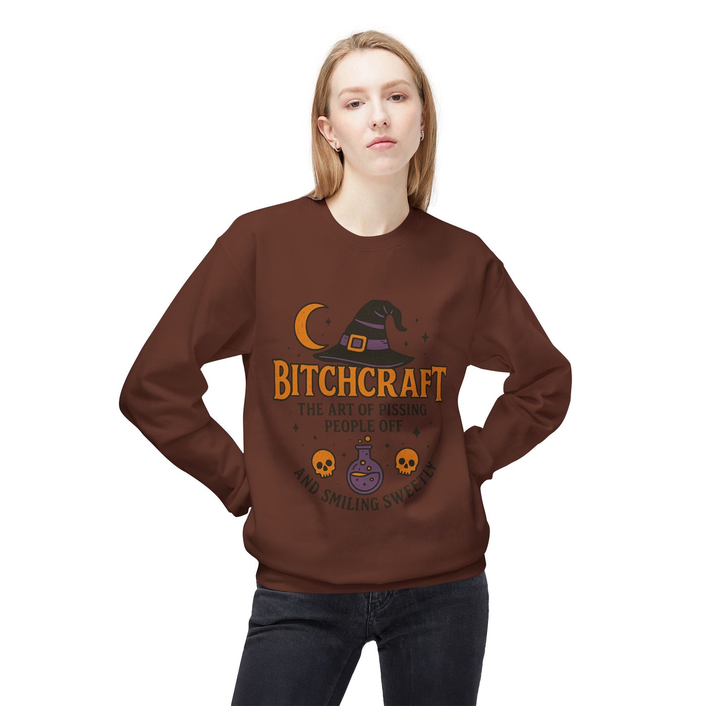 Bitchcraft Fleece Sweatshirt, Witchy Halloween Apparel