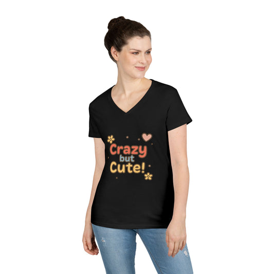 Crazy but Cute!” V-Neck T-shirt