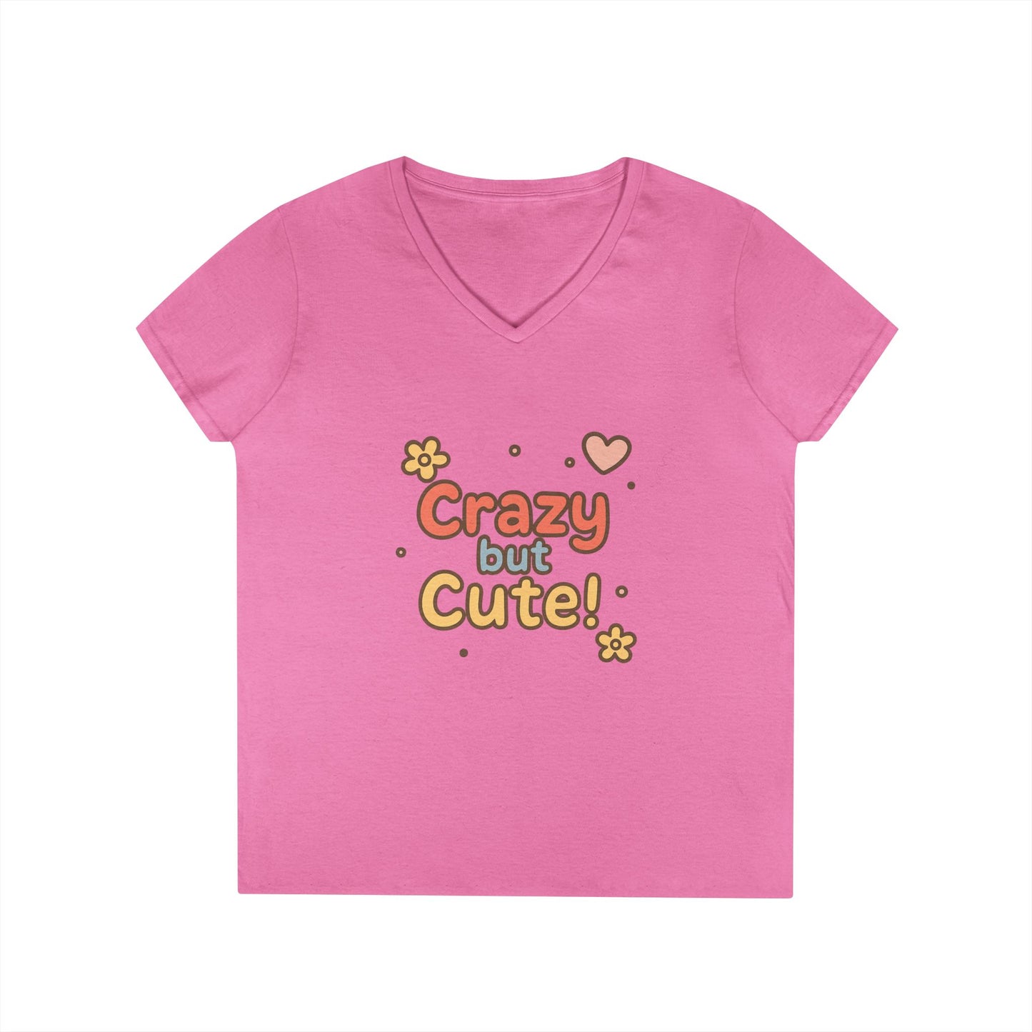 Crazy but Cute!” V-Neck T-shirt
