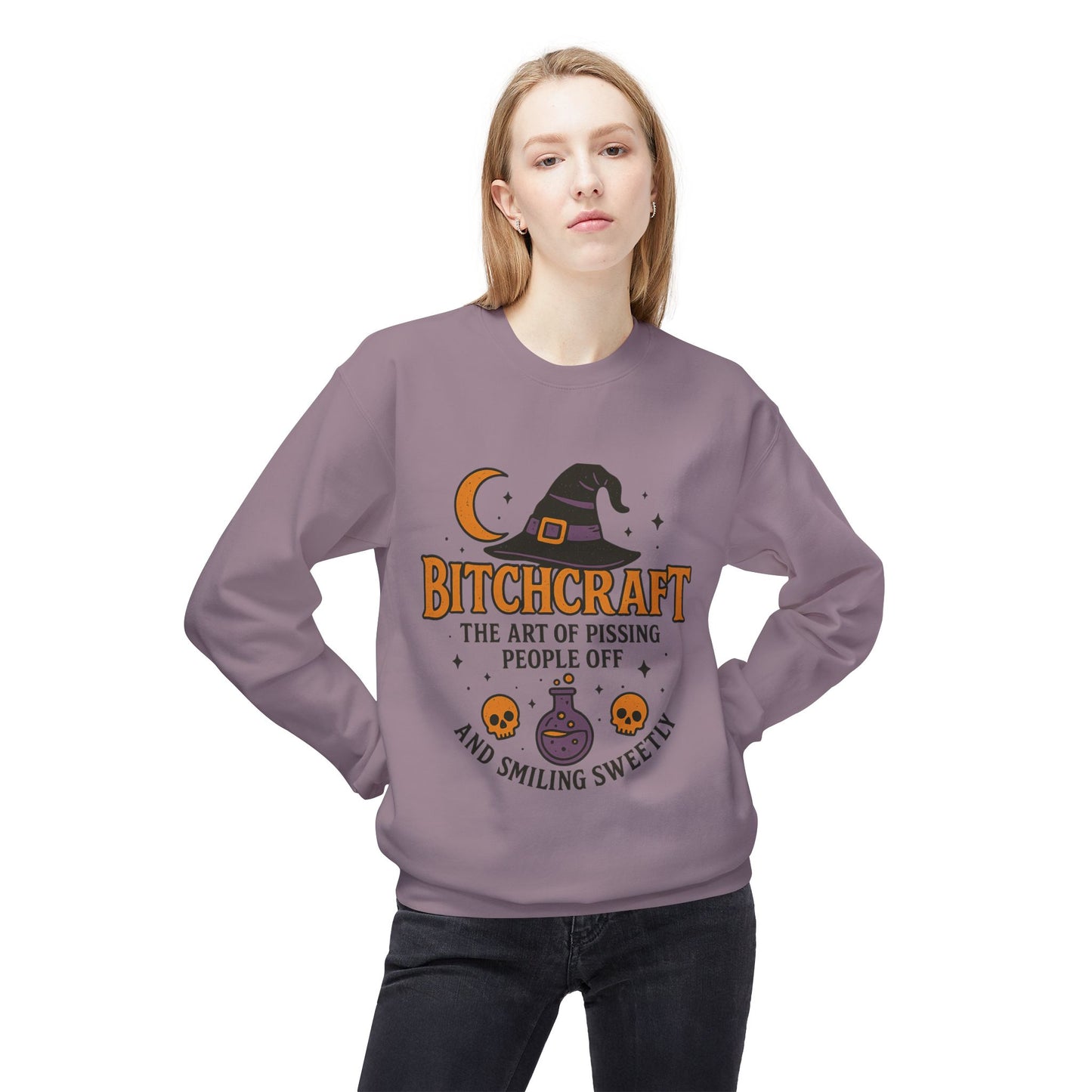 Bitchcraft Fleece Sweatshirt, Witchy Halloween Apparel