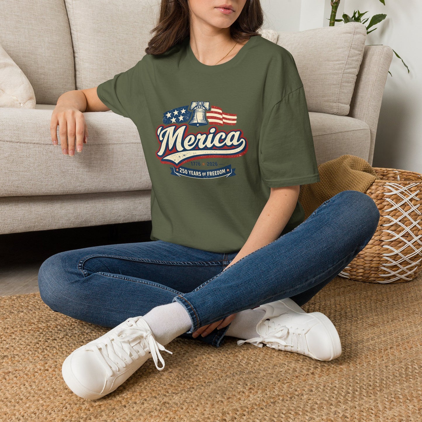Merica Liberty Flag T-Shirt — Vintage Patriotic Fourth of July Tee