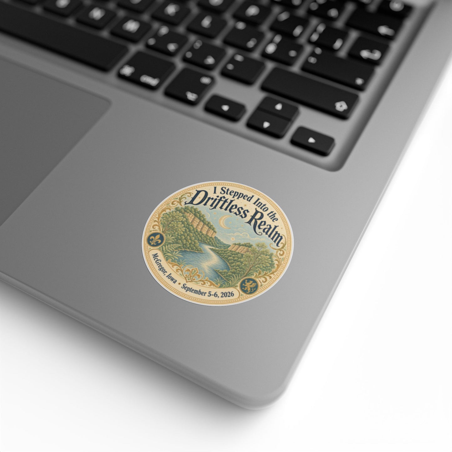 Round Sticker Label Rolls — “I Stepped Into the Driftless Realm” Scenic River Event Stickers