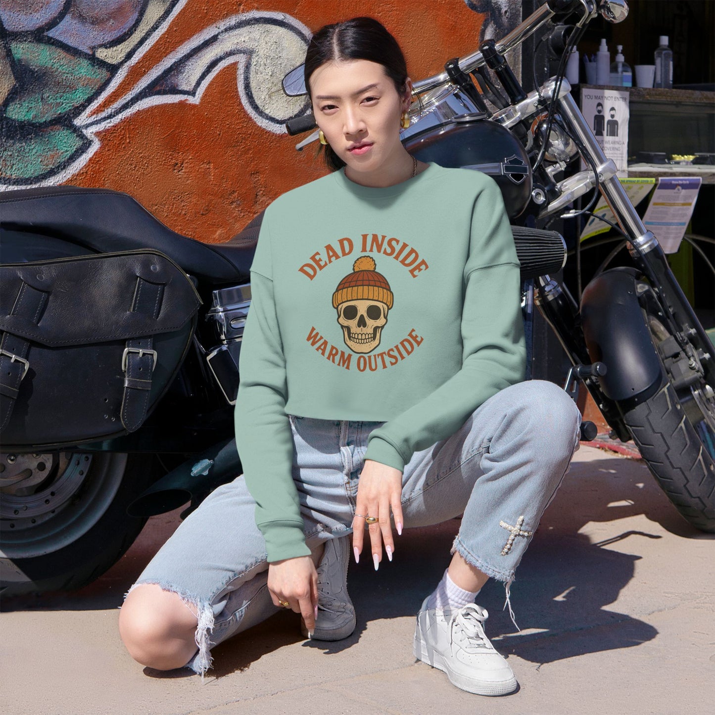 Dead Inside, Warm Outside – Women’s Cropped Sweatshirt