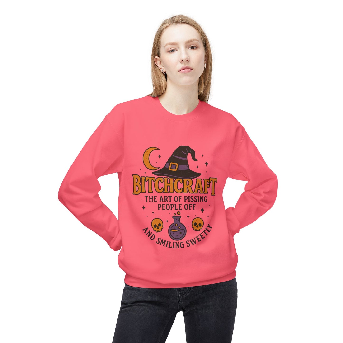 Bitchcraft Fleece Sweatshirt, Witchy Halloween Apparel
