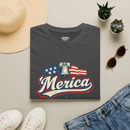 Merica Liberty Flag T-Shirt — Vintage Patriotic Fourth of July Tee