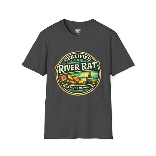 Certified River Rat T-Shirt — Kayak & Fishing Outdoor Tee (McGregor • Marquette)