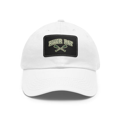River Rat Leather Patch Hat — Fishing & River Life Cap