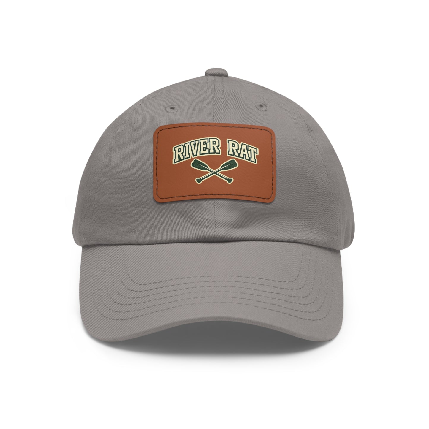River Rat Leather Patch Hat — Fishing & River Life Cap