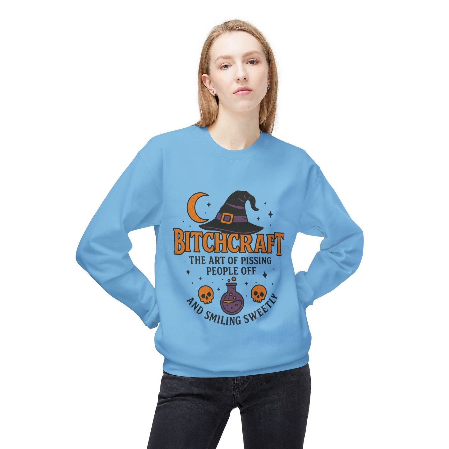 Bitchcraft Fleece Sweatshirt, Witchy Halloween Apparel