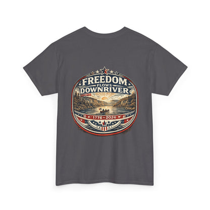 Freedom Downriver Graphic Tee — "America The Free" Patriotic T-Shirt