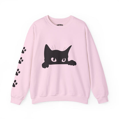 Whimsical Cat Sweatshirt - Cozy Crewneck