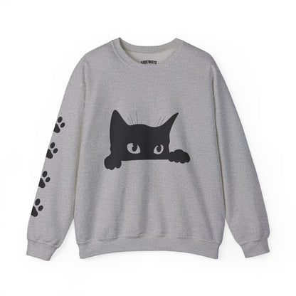 Whimsical Cat Sweatshirt - Cozy Crewneck