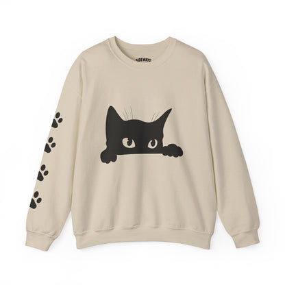 Whimsical Cat Sweatshirt - Cozy Crewneck