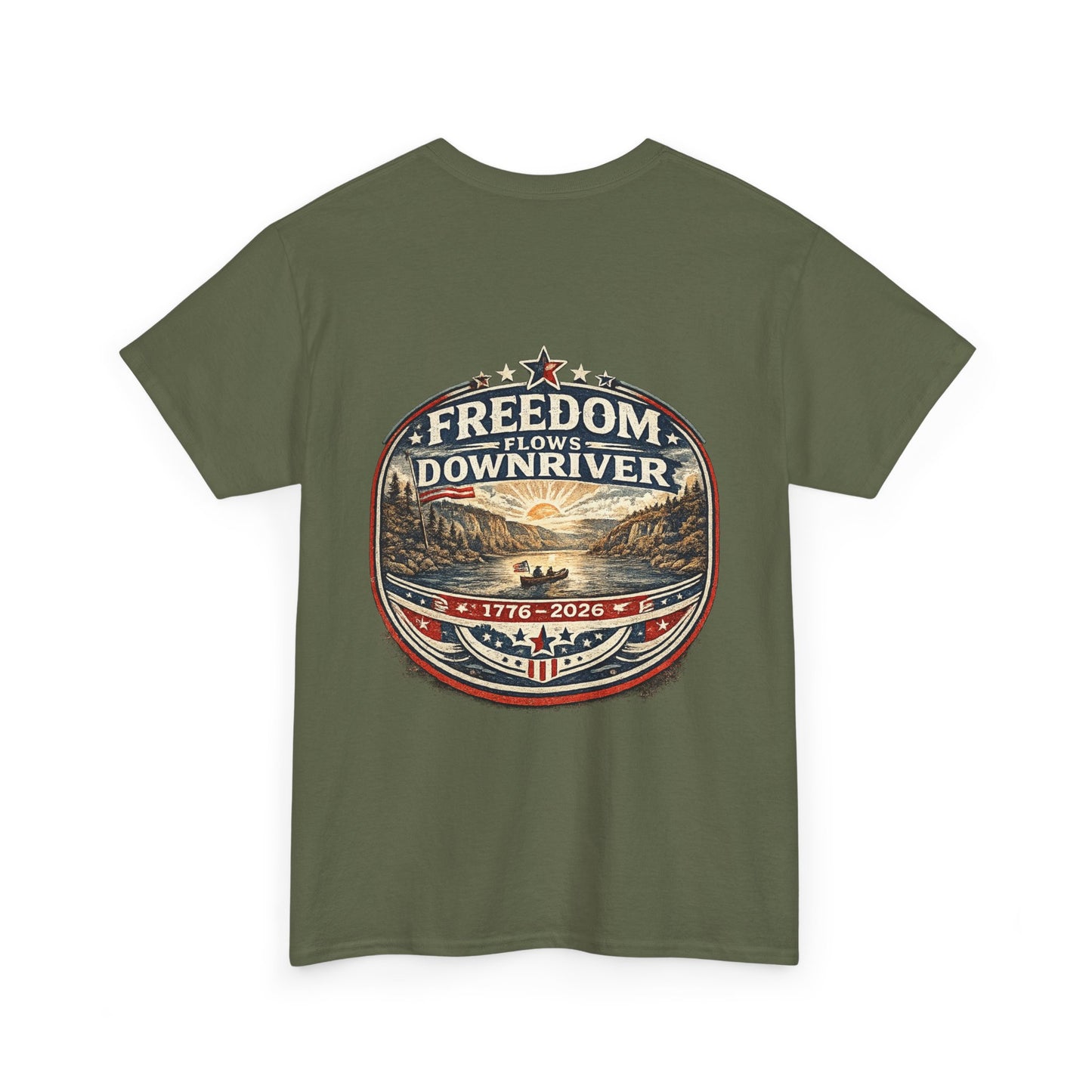 Freedom Downriver Graphic Tee — "America The Free" Patriotic T-Shirt