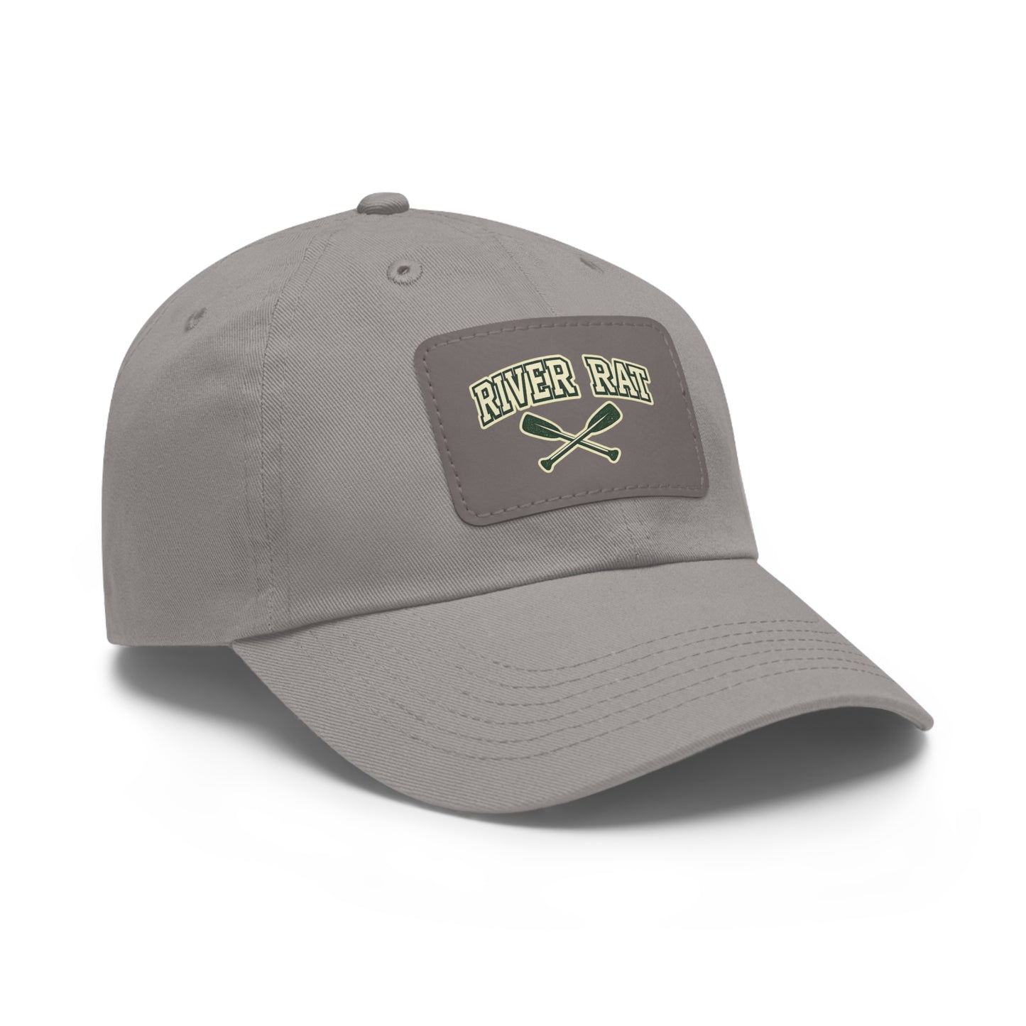River Rat Leather Patch Hat — Fishing & River Life Cap