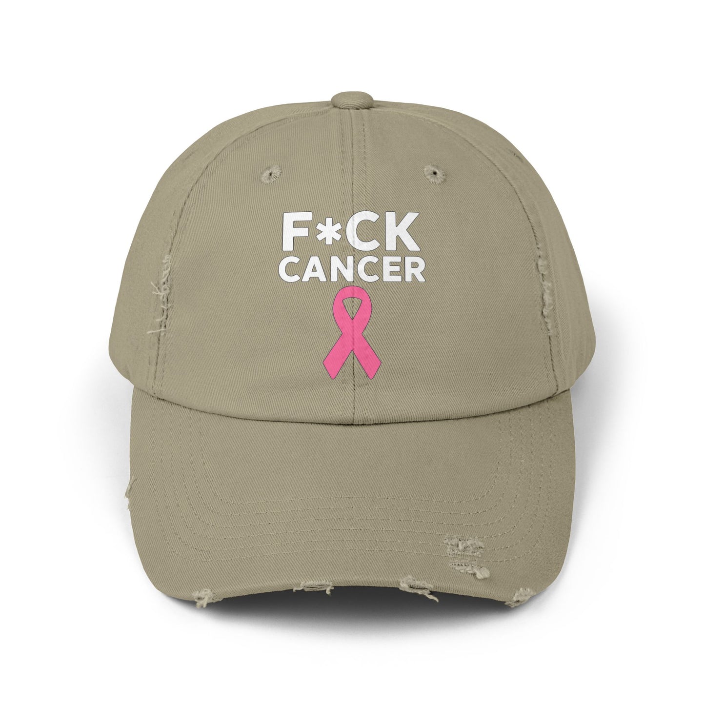 Unisex Distressed “F*ck Cancer” Cap