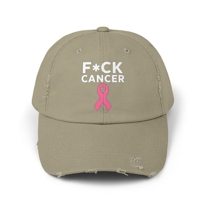 Unisex Distressed “F*ck Cancer” Cap