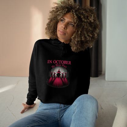 🎀🎃 October Vibes Crop Hoodie – Spooky Season Meets Strong AF 👻💪
