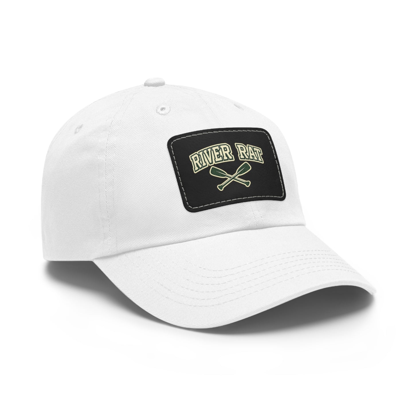 River Rat Leather Patch Hat — Fishing & River Life Cap