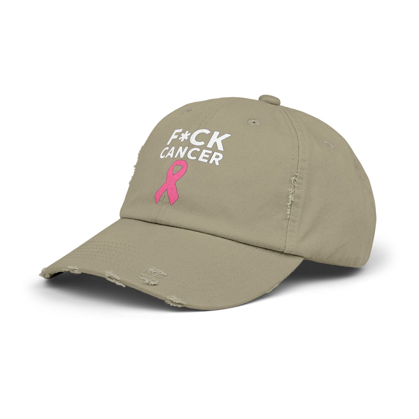 Unisex Distressed “F*ck Cancer” Cap
