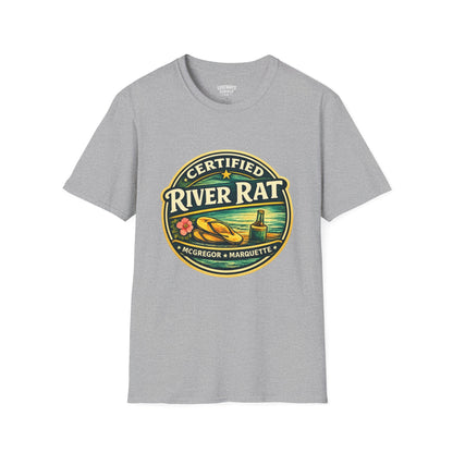 Certified River Rat T-Shirt — Kayak & Fishing Outdoor Tee (McGregor • Marquette)