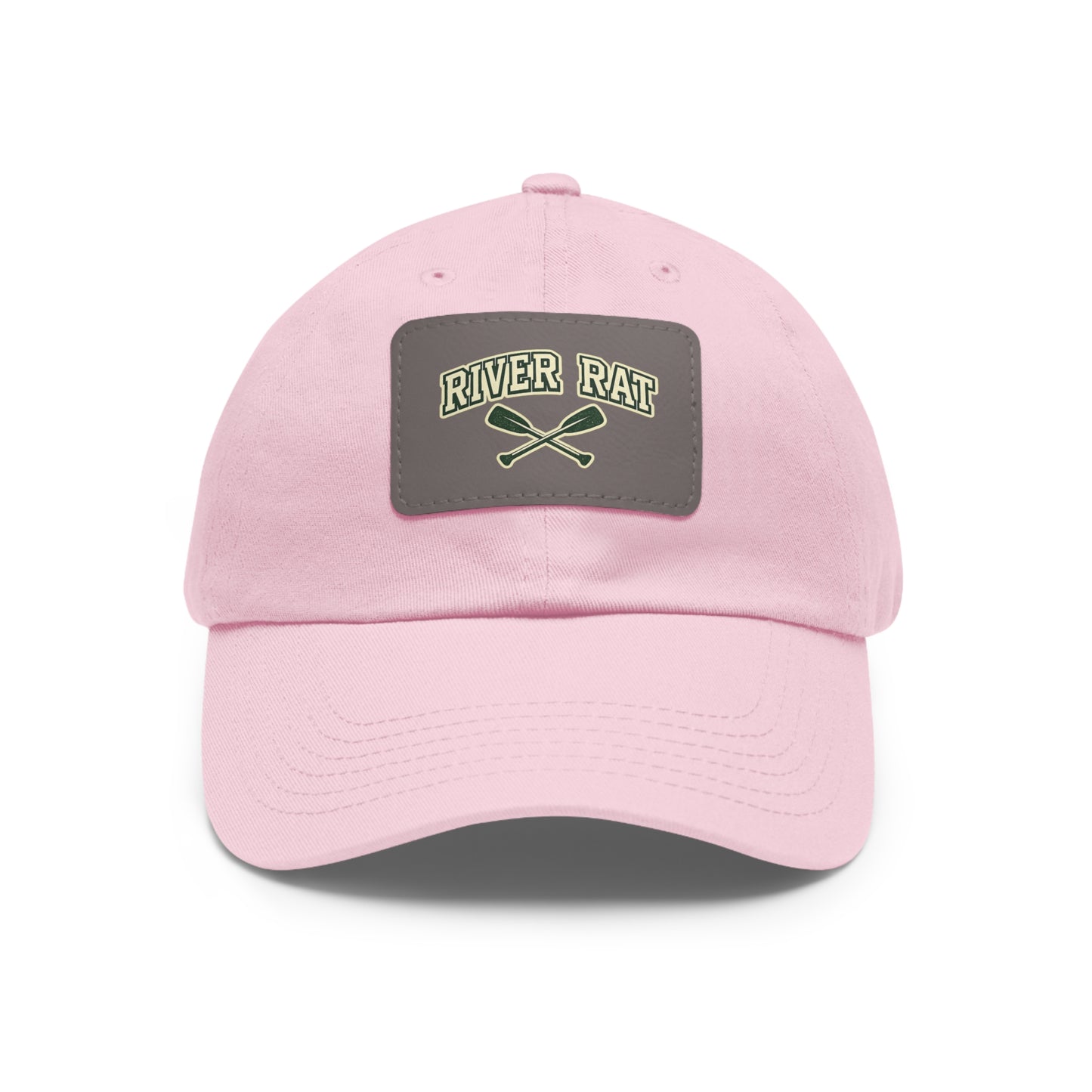 River Rat Leather Patch Hat — Fishing & River Life Cap