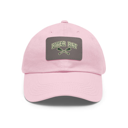 River Rat Leather Patch Hat — Fishing & River Life Cap