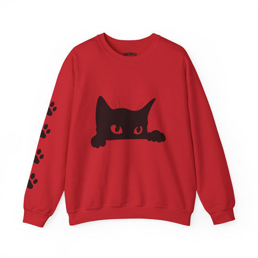 Whimsical Cat Sweatshirt - Cozy Crewneck