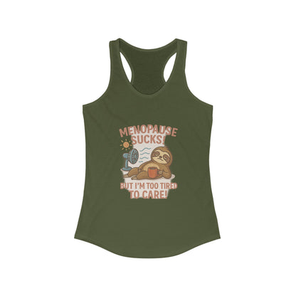 Menopause Sucks – Women’s Racerback Tank, Lightweight Workout Tee