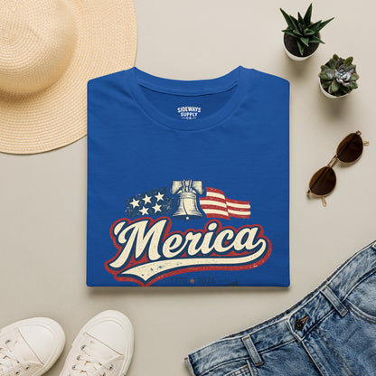 Merica Liberty Flag T-Shirt — Vintage Patriotic Fourth of July Tee