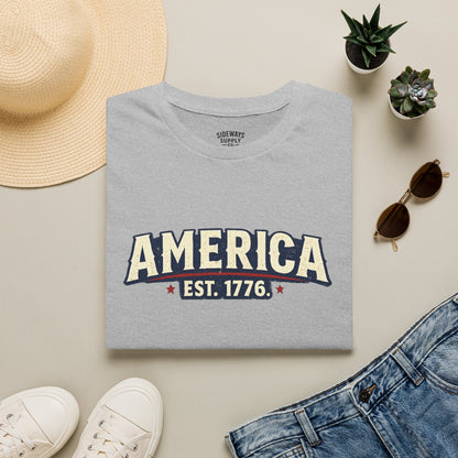 America EST. 1776 T-Shirt — Vintage Patriotic USA Tee