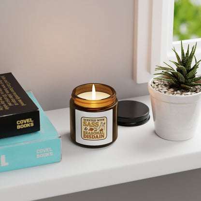Scented Soy Candle with Sass & Seasonal Disdain