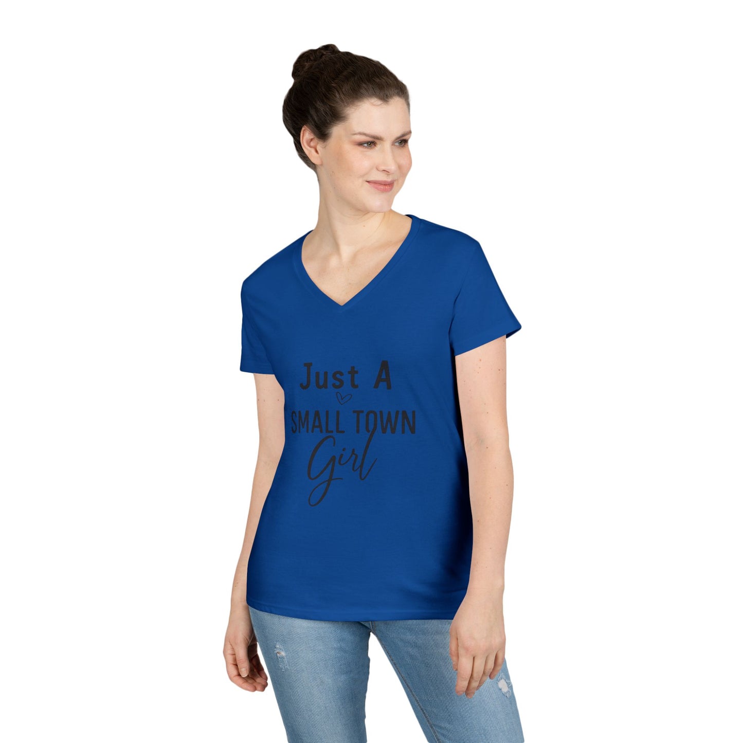 Just a Small Town Girl | V-Neck T-Shirt Rooted in charm. Ready for anything. 🌾
