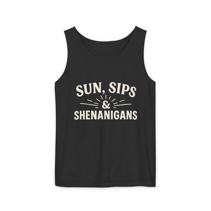 Sun, Sips & Shenanigans Tank Top, Summer Apparel, Casual Wear, Beach Day Outfit