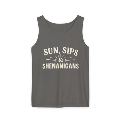 Sun, Sips & Shenanigans Tank Top, Summer Apparel, Casual Wear, Beach Day Outfit