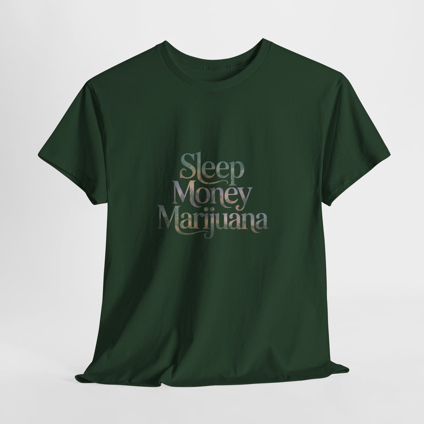 Sleep Money Marijuana Unisex Heavy Cotton Tee, Casual Streetwear, Gift for Stoners, 420 Apparel, Chill Vibes T-Shirt